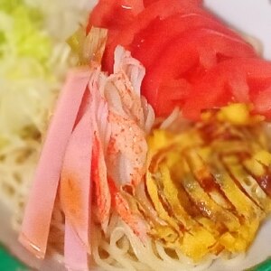 焼きそばの麺で☆冷やし中華♪